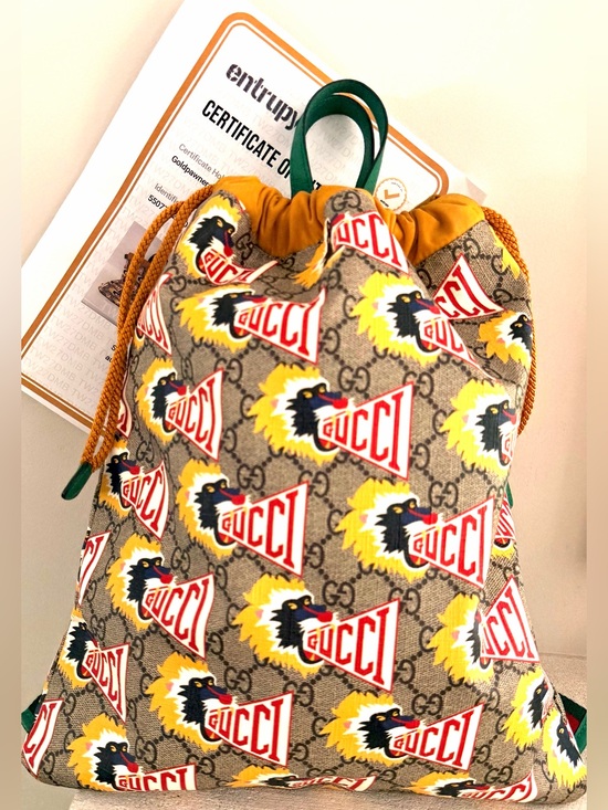 Gucci Handbags - GUCCI GG Supreme Monkey Baboon Print Drawstring Backpack 550775 EUC + COA